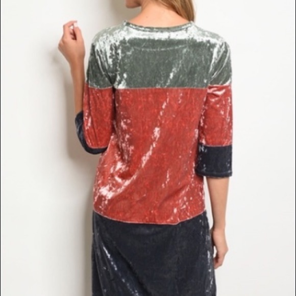 Color Block Velour Dresses 2 Size Large Left - Picture 3 of 5